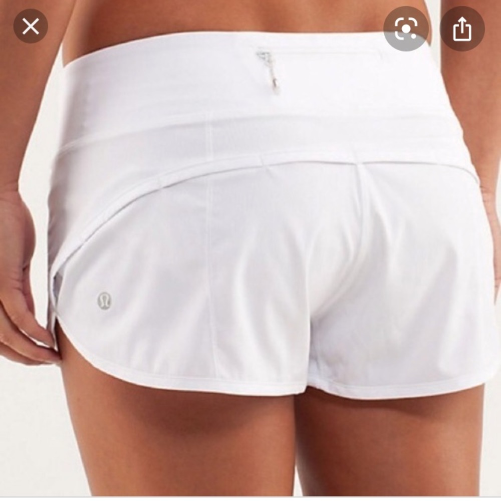 Lululemon speed up 2.5 in white shorts